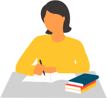 勉強しているイラスト
