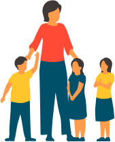 教師と子どものイラスト