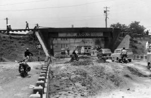 越後線鉄橋付近の被害状況