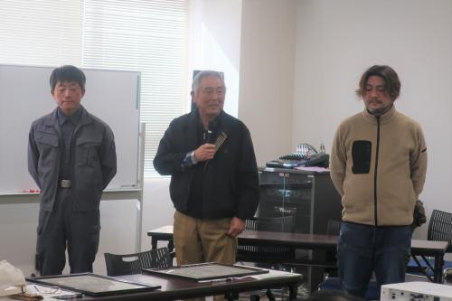 表彰者からのコメントをいただいている様子