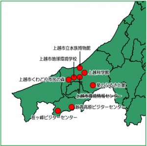 新潟県の環境学習施設地図