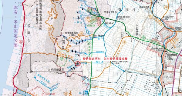 砂防事業（矢川位置図）