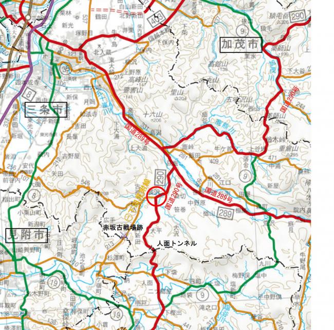 (一)下田見附線長沢中央工区　位置図