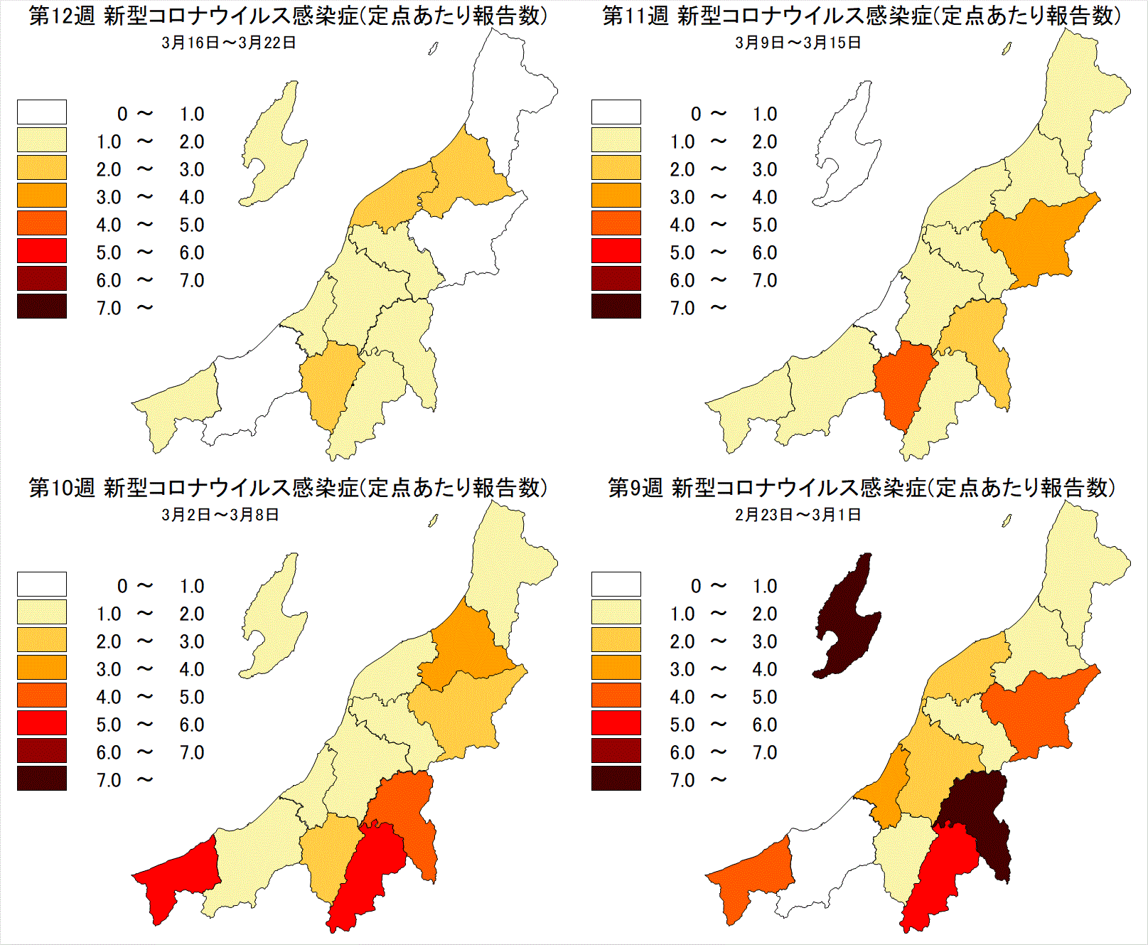 新型コロナウイルス感染症（最近4週間）