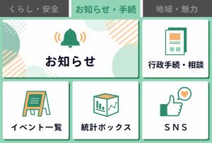 お知らせ・手続き（５項目）