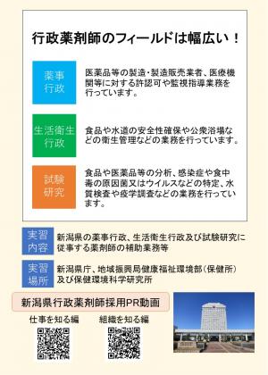 新潟県福祉保健部薬学生インターンシップチラシ（裏面）
