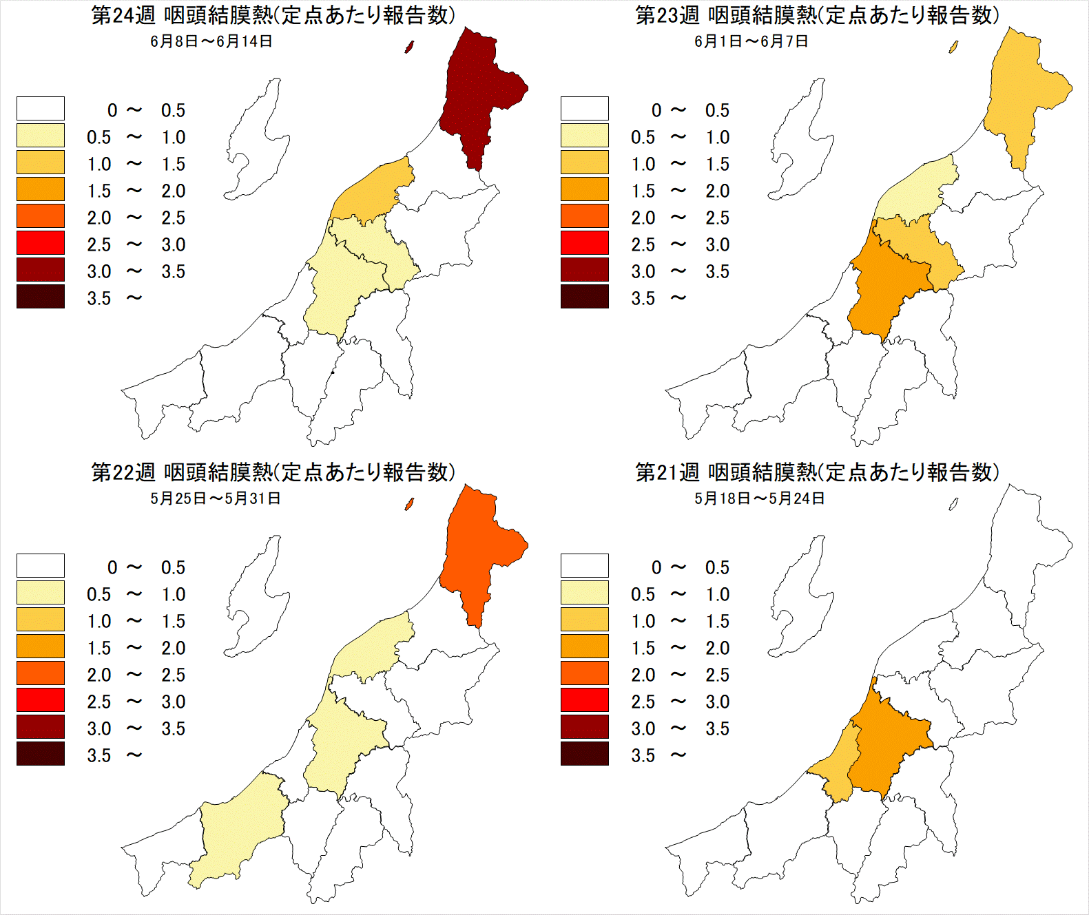 咽頭結膜熱（最近4週間）