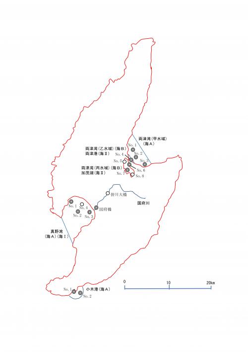水質測定地点図(佐渡)