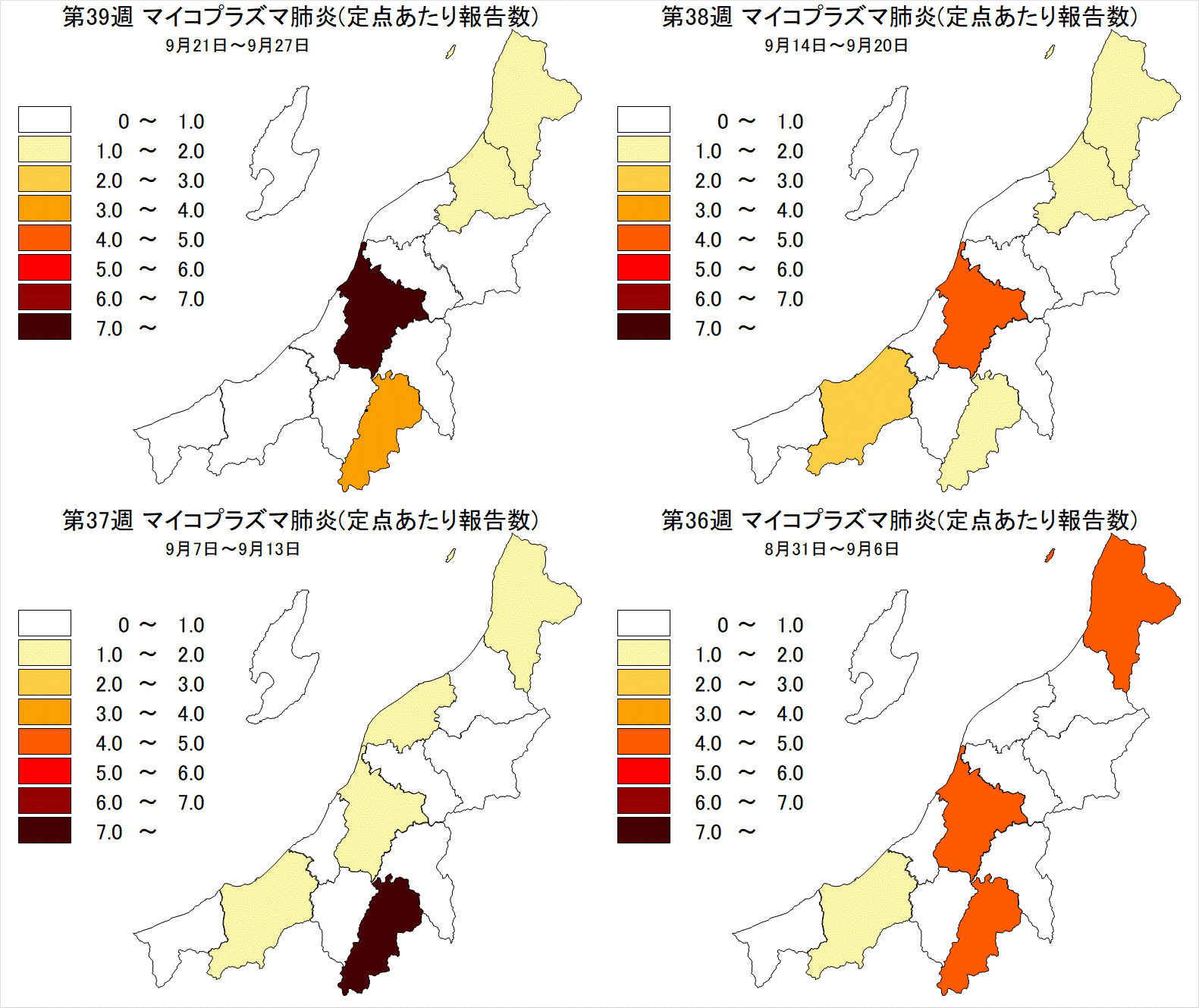 マイコプラズマ肺炎（最近4週間）