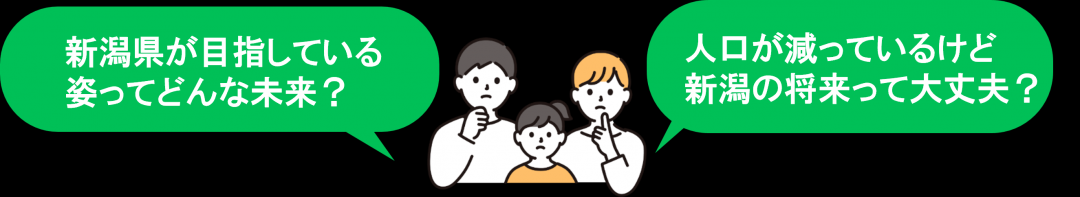 新潟県が目指している姿ってどんな未来と考える家族の画像