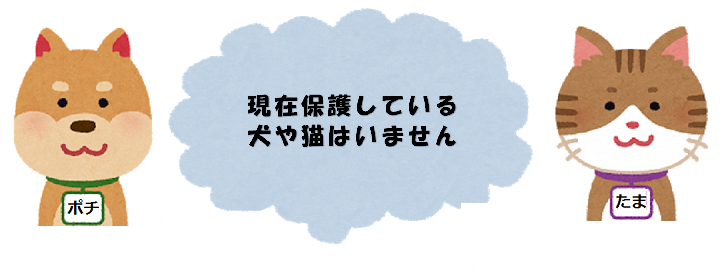 保護している犬や猫はいません