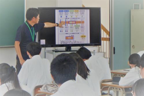 測量設計業協会の説明（栃尾高校）