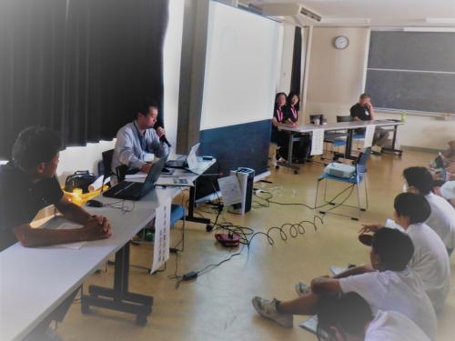 県土木部の説明（長岡市立東北中学校）