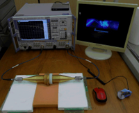 シールド効果計測器（同軸管法, 45 MHz - 3 GHz）