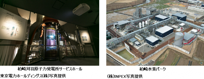 左：柏崎刈羽原子力発電所サービスホール、右：柏崎水素パーク